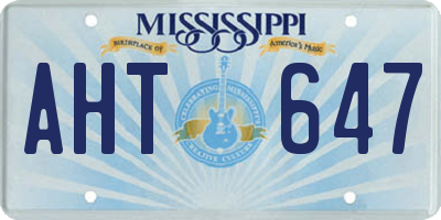 MS license plate AHT647