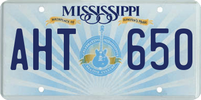 MS license plate AHT650