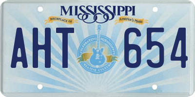 MS license plate AHT654