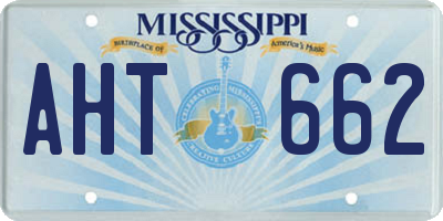 MS license plate AHT662