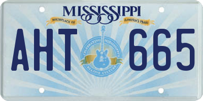 MS license plate AHT665