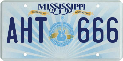 MS license plate AHT666