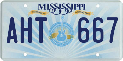 MS license plate AHT667
