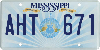 MS license plate AHT671