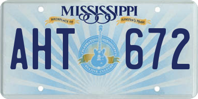 MS license plate AHT672