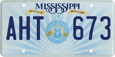 MS license plate AHT673