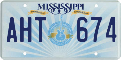 MS license plate AHT674