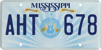 MS license plate AHT678