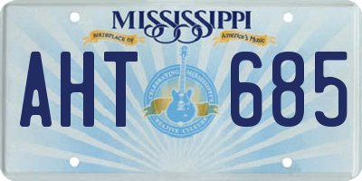 MS license plate AHT685