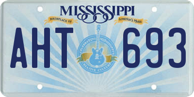 MS license plate AHT693