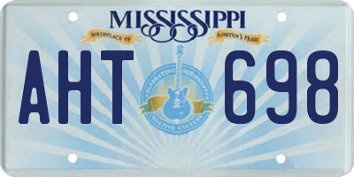 MS license plate AHT698