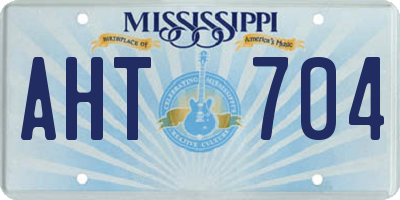 MS license plate AHT704