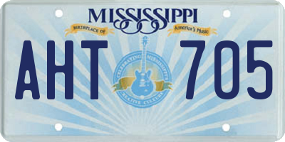 MS license plate AHT705
