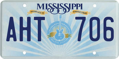MS license plate AHT706