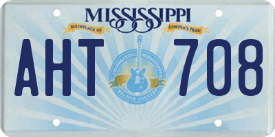 MS license plate AHT708