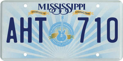MS license plate AHT710