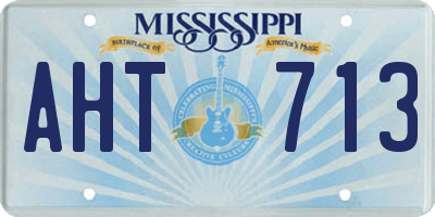 MS license plate AHT713