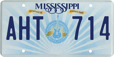 MS license plate AHT714