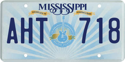 MS license plate AHT718