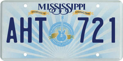 MS license plate AHT721