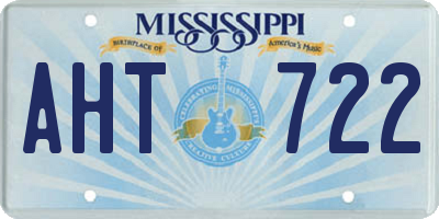 MS license plate AHT722