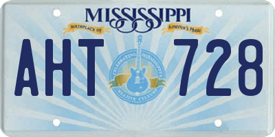 MS license plate AHT728