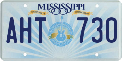 MS license plate AHT730