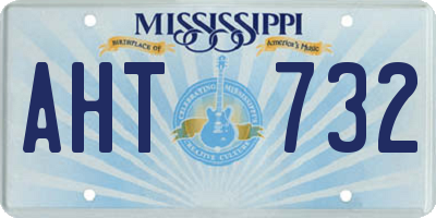MS license plate AHT732