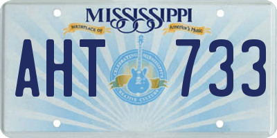 MS license plate AHT733