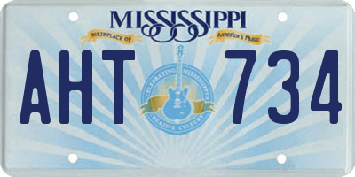 MS license plate AHT734