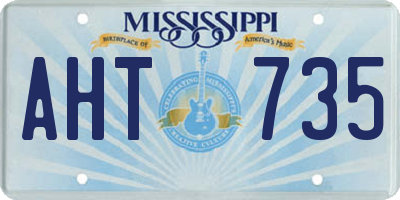 MS license plate AHT735