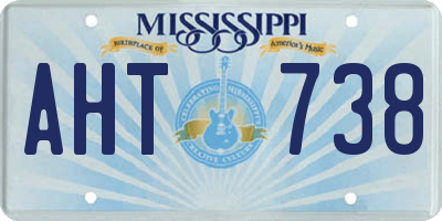 MS license plate AHT738