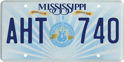MS license plate AHT740