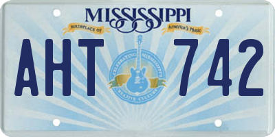 MS license plate AHT742