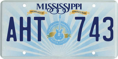 MS license plate AHT743