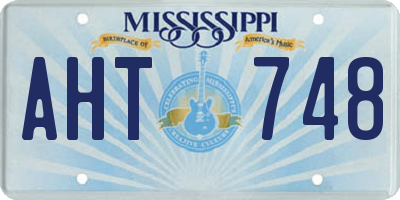 MS license plate AHT748