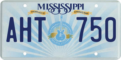 MS license plate AHT750