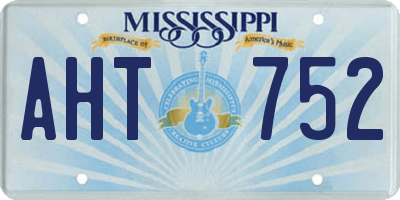 MS license plate AHT752