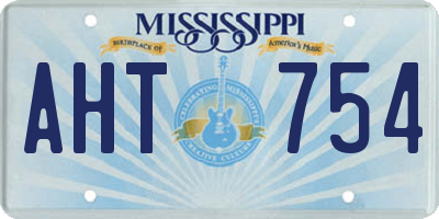 MS license plate AHT754