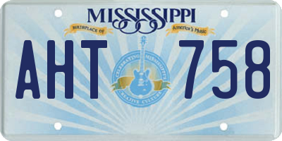 MS license plate AHT758