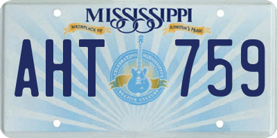 MS license plate AHT759