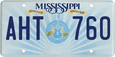 MS license plate AHT760