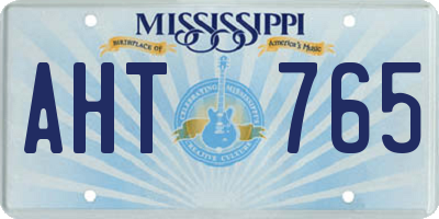 MS license plate AHT765