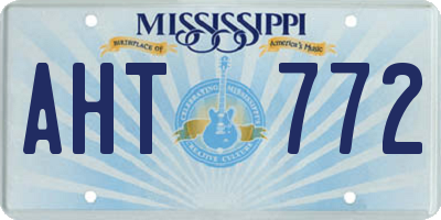 MS license plate AHT772