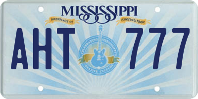 MS license plate AHT777