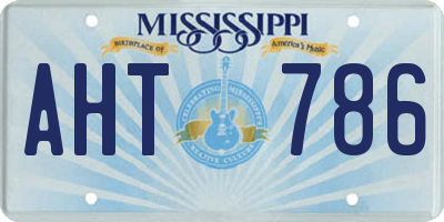 MS license plate AHT786