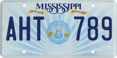 MS license plate AHT789