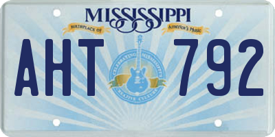 MS license plate AHT792