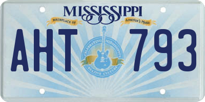 MS license plate AHT793