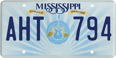 MS license plate AHT794